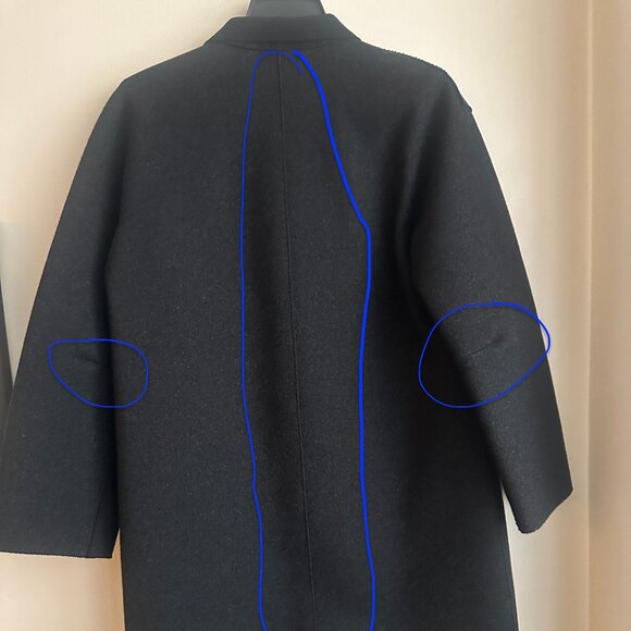 DKNY dark grey wool coat with two way zipper. Size PP. - Picture 5 of 10